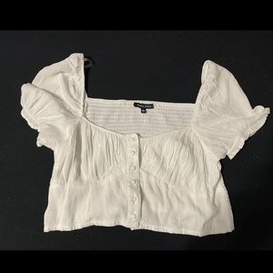 PacSun Kendall&Kylie White Puff Sleeve Crop Top